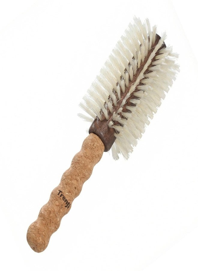 TRENFI Professional Boar Bristle Round Brush for Blow Drying | 2.75" Large Volume Barrel | Ultra-Light Cork Handle | Volumizing & Smoothing Tool for Fine, Thin Hair | Salon Blowout Results - Image 1